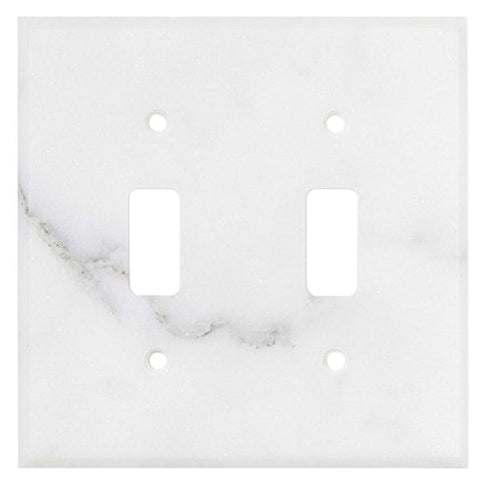 Calacatta Gold Marble 4 1/2 x 4 1/2 Switch Plate 2-TOGGLE Wall Cover