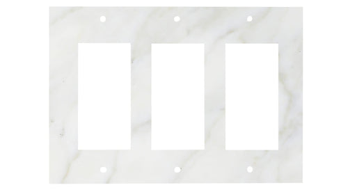 Calacatta Gold Marble 4 1/2 x 6 1/3 Switch Plate 3-ROCKER Wall Cover