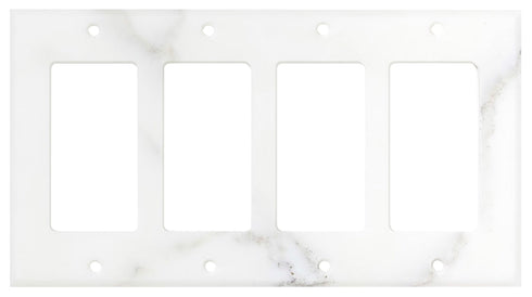 Calacatta Gold Marble 4 1/2 x 6 1/3 Switch Plate 3-TOGGLE Wall Cover