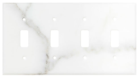 Calacatta Gold Marble 4 1/2 x 8 1/4 Switch Plate 4-ROCKER Wall Cover