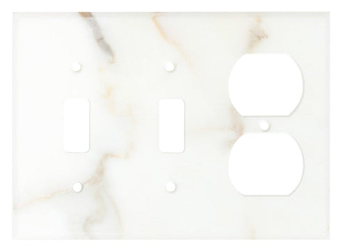 Calacatta Gold Marble 4 1/2 x 4 1/2 Switch Plate TOGGLE - ROCKER Wall Cover