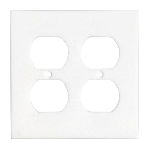 Thassos White Marble 4 1/2 x 4 1/2 Switch Plate 2-DUPLEX Wall Cover