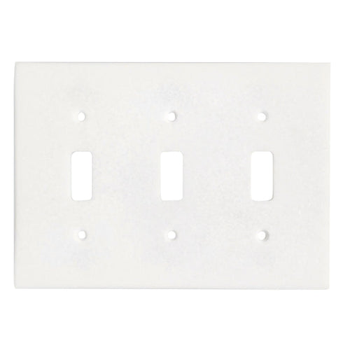 Thassos White Marble 4 1/2 x 6 1/3 Switch Plate 3-TOGGLE Wall Cover