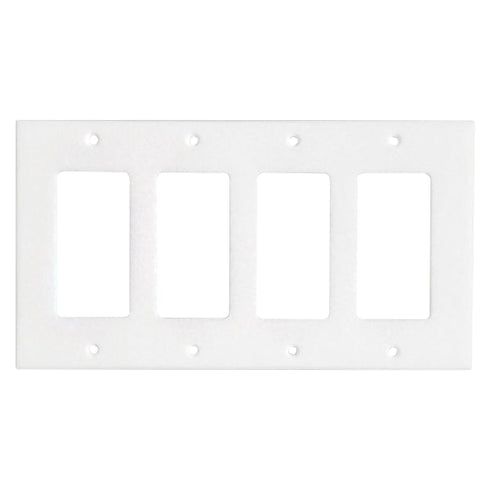 Thassos White Marble 4 1/2 x 8 1/4 Switch Plate 4-ROCKER Wall Cover