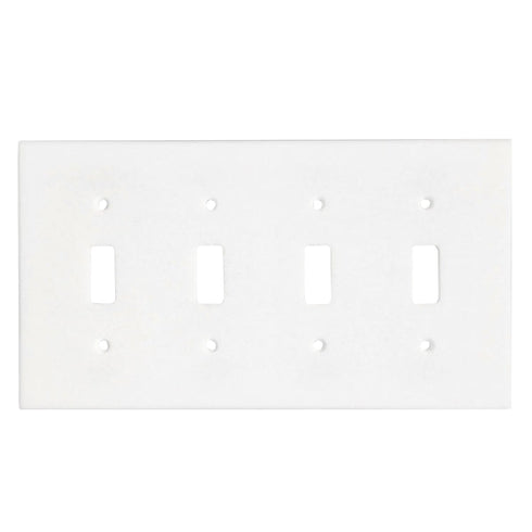Thassos White Marble 4 1/2 x 8 1/4 Switch Plate 4-TOGGLE Wall Cover