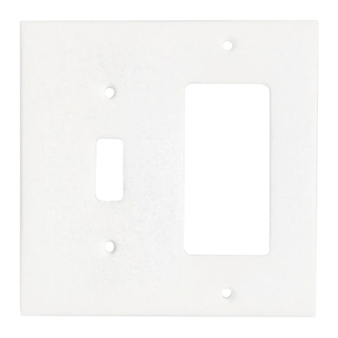 Thassos White Marble 4 1/2 x 4 1/2 Switch Plate TOGGLE - ROCKER Wall Cover