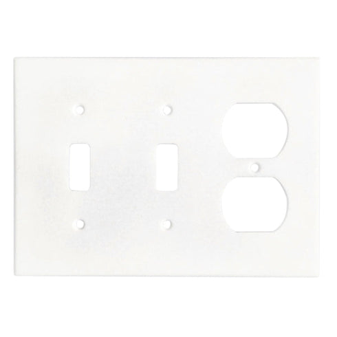 Thassos White Marble 4 1/2 x 6 1/3 Switch Plate DOUBLE TOGGLE - DUPLEX Wall Cover