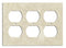 Ivory / Light Travertine Switch Plate 4 1/2 x 6 1/3 Honed 3-DUPLEX Wall Cover