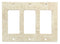 Ivory / Light Travertine Switch Plate 4 1/2 x 6 1/3 Honed 3-ROCKER Wall Cover