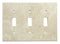 Ivory / Light Travertine Switch Plate 4 1/2 x 6 1/3 Honed 3-TOGGLE Wall Cover