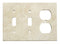 Ivory / Light Travertine Switch Plate 4 1/2 x 6 1/3 Honed DOUBLE TOGGLE - DUPLEX Wall Cover