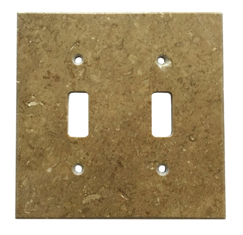 Noce Travertine Switch Plate 4 1/2 x 6 1/3 Honed 3-DUPLEX Wall Cover