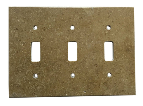 Noce Travertine Switch Plate 4 1/2 x 8 1/4 Honed 4-ROCKER Wall Cover