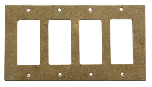 Noce Travertine Switch Plate 4 1/2 x 8 1/4 Honed 4-TOGGLE Wall Cover