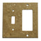 Noce Travertine Switch Plate 4 1/2 x 6 1/3 Honed DOUBLE TOGGLE - DUPLEX Wall Cover