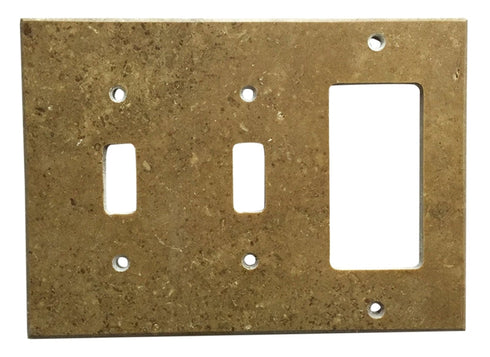 Scabos Travertine Switch Plate 2 3/4 x 4 1/2 Honed 1-DUPLEX Wall Cover