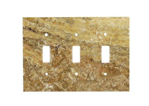 Scabos Travertine Switch Plate 4 1/2 x 8 1/4 Honed 4-ROCKER Wall Cover
