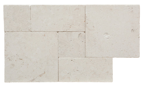 Symra Shell Tumbled Exterior Pool Paver Roman Pattern 1.25"