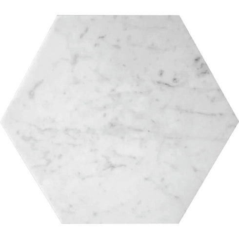 Carrara White Marble 10 Inch Hexagon Mosaic -Floor Tile Shop