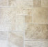 Ivory Travertine Brushed & Chiseled Versailles Floor Tile