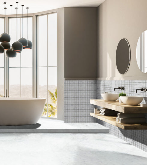 Carrara Italian White Tumbled Wall and Floor Tile 6x6"