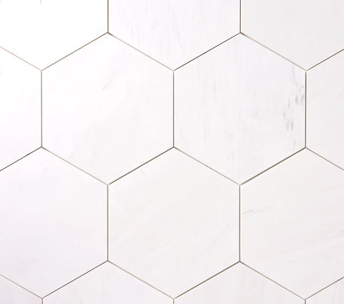 Bianco Dolomite Polished Hexagon Mosaic Tile 4"x4"