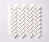 Bianco Dolomite Polished Herringbone Mosaic Tile 1"x2"