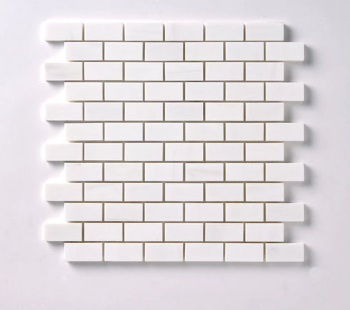 Bianco Dolomite Polished Brick Mosaic Tile 1"x2"