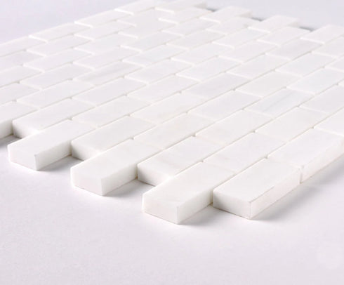 Bianco Dolomite Polished Brick Mosaic Tile 1"x2"