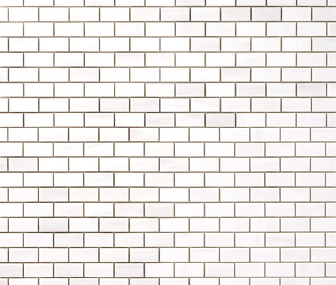 Bianco Dolomite Polished Mini Brick Mosaic Tile 5/8"x1 1/4"