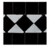 Carrara Italian White BIAS Corner Border with Black