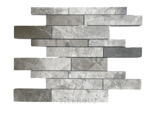 Atlantic Gray Polished Manhattan Mosaic Tile