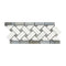 Thassos White Basketweave w/ Blue-Gray Border 4 3/4" x12"