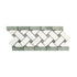 Thassos White Basketweave w/ Ming Green Border 4 3/4" x12"