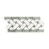 Thassos White Basketweave w/ Ming Green Border 4 3/4" x12"