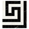 Thassos White Greek Key w / Black Border Corner