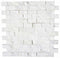 Thassos White 1" X 2" Brick Mosaic Split-Faced