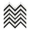 Thassos White Chevron - LARGE (Black Strips) Mosaic Polished