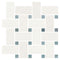 Thassos White Basketweave Blue - Grey Dots Mosaic Tile - Large