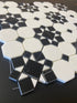 Thassos White Polished Octagon Patio w/ Black Mosaic Tile