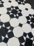 Thassos White Polished Octagon Patio w/ Black Mosaic Tile