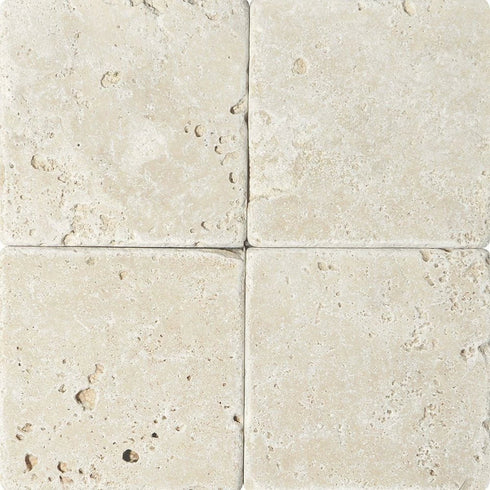 Oyster Travertine Tile 6" X 6" 3/8 Tumbled Tile
