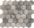 Tundra Gray Marble Hexagon Mosaic Tile 2x2"