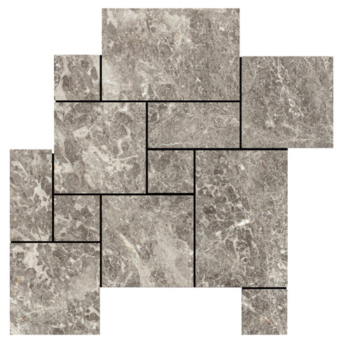 Tundra Gray Marble Versailles Floor Tile