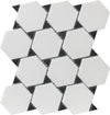 Thassos & Nero Marquina Dot 11X12 Mosaic Tile: Unique Natural Stone Design for Stylish Spaces