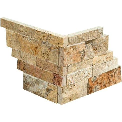 Valencia Travertine Split Faced Ledger Corner