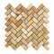 Valencia Travertine Tumbled Herringbone Mosaic Tile 1x2"
