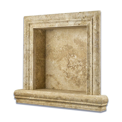 Walnut Travertine Hand Made Shampoo Niche Accessories - Small