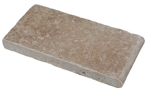 Walnut Travertine Tumbled Pool Coping 6x12" 1.25"