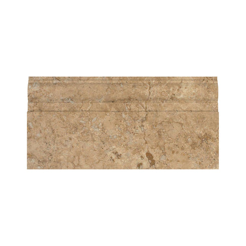 Walnut Travertine Honed Baseboard Trim Tile 5x12"